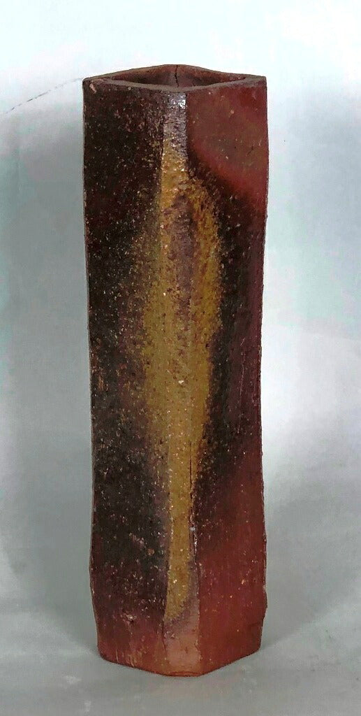 Fujiwara Kei Bizen square flower vase