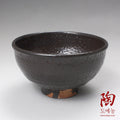 Rice-straw ash black glaze tea bowl by Yi Jong-ryeol