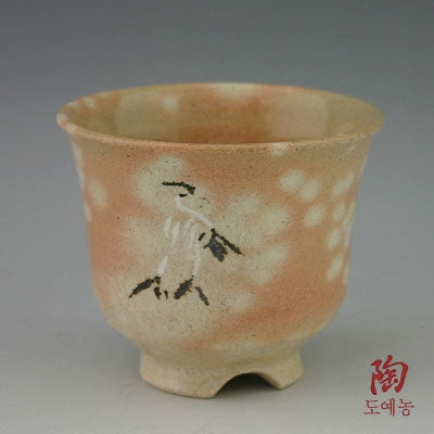 Crane tea bowl by Kim Young-sik