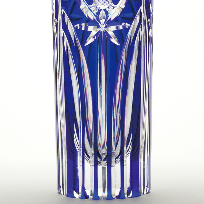 Edo Kiriko Ruri-Blue Crystal Vase