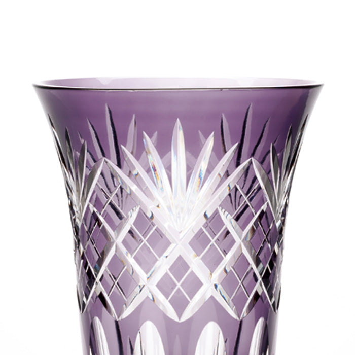 Edo Kiriko Purple Crystal Vase