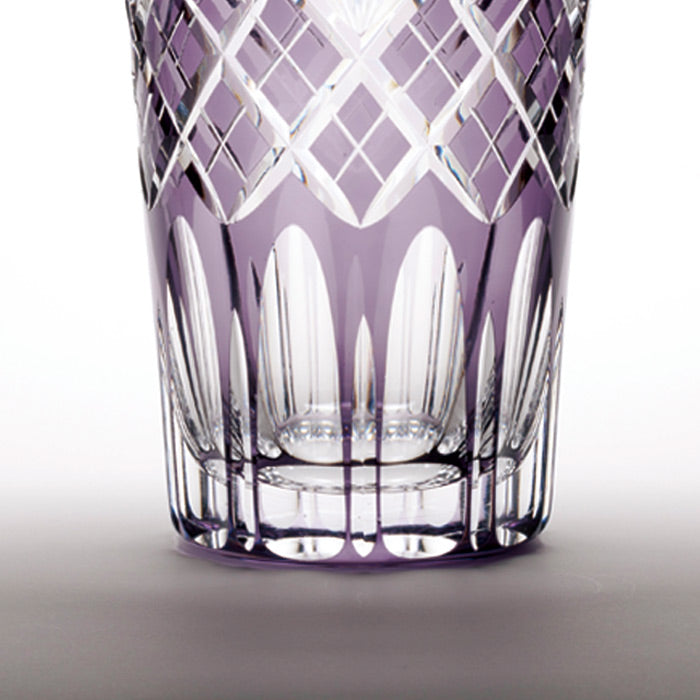 Edo Kiriko Purple Crystal Vase