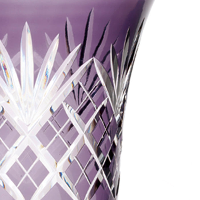 Edo Kiriko Purple Crystal Vase
