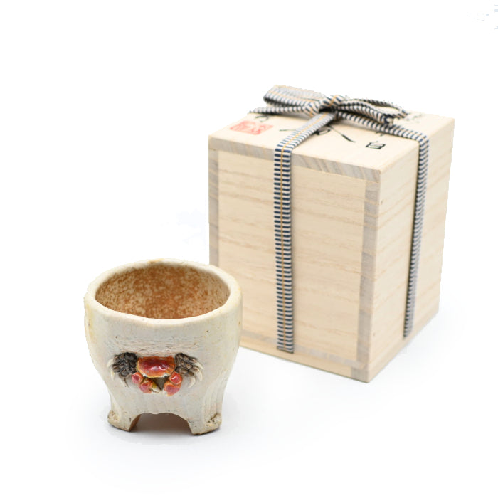 Moriwaki Hiroyuki White Bizen Crab Guinomi