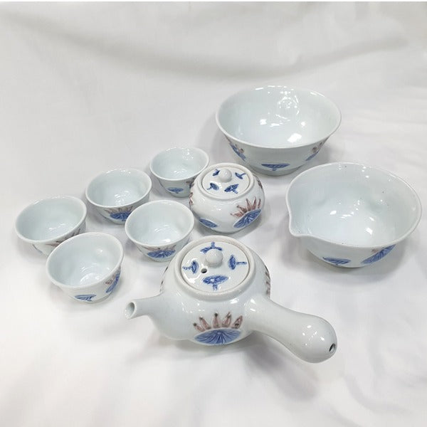 Lotus white porcelain tea set by Seo Gwang-su