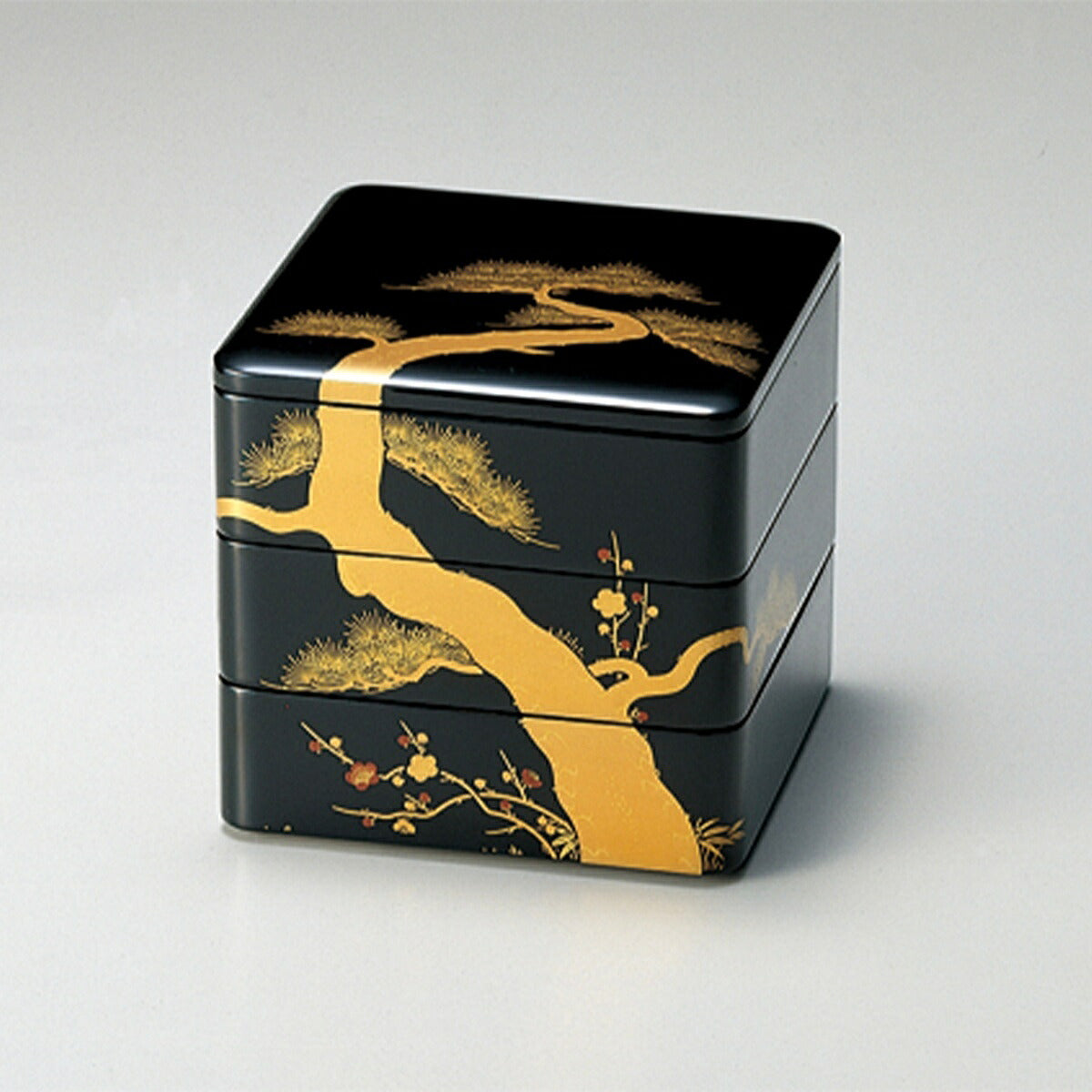 Shoho Echizen Lacquer Three-Tier Jubako