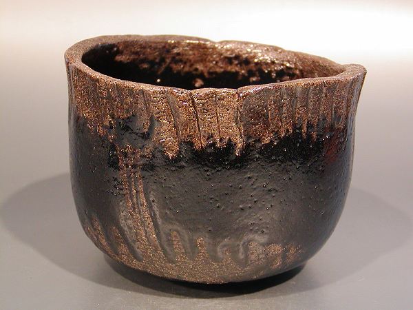 Nakamura Kohei black Raku tea bowl Amagumo