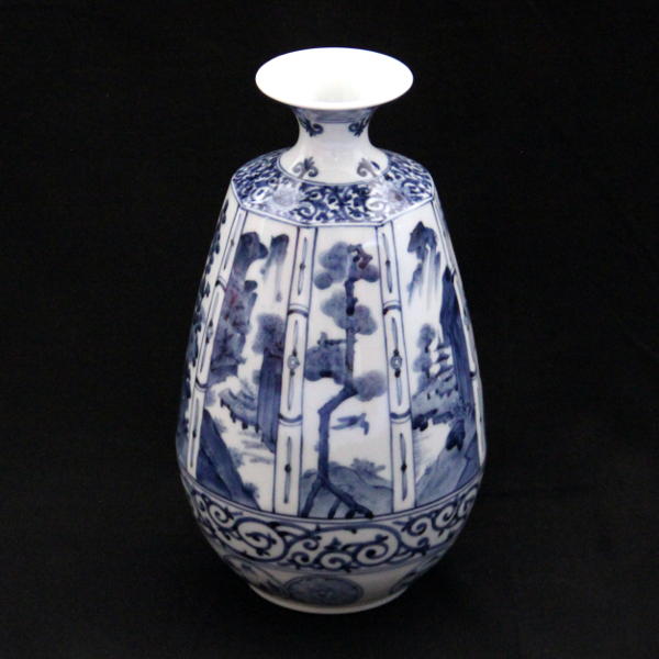 Yamamoto Choza Octagonal Ai-Kutani Vase