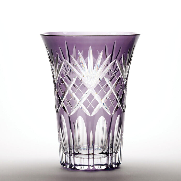 Edo Kiriko Purple Crystal Vase