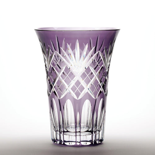 Edo Kiriko Purple Crystal Vase