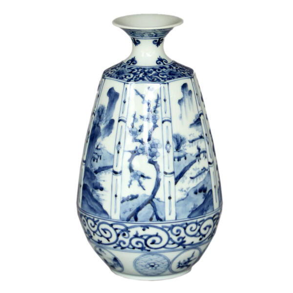 Yamamoto Choza Octagonal Ai-Kutani Vase