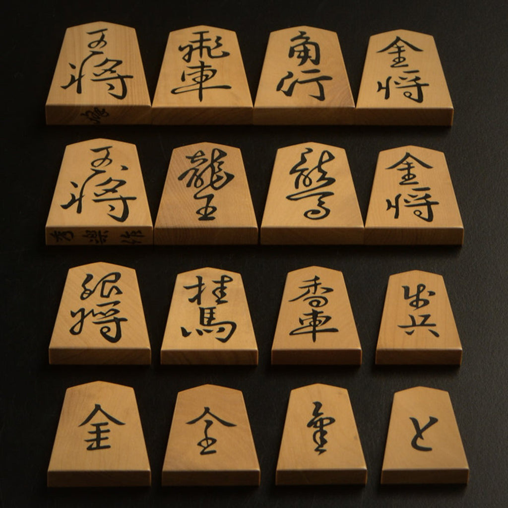 Shogi Pieces by Shūraku — detail